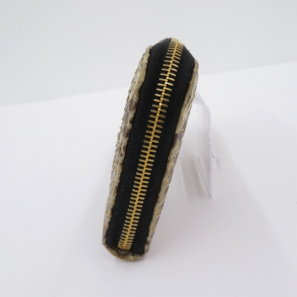Prada Python Leather Round Wallet Zipper Long Bro… - image 4